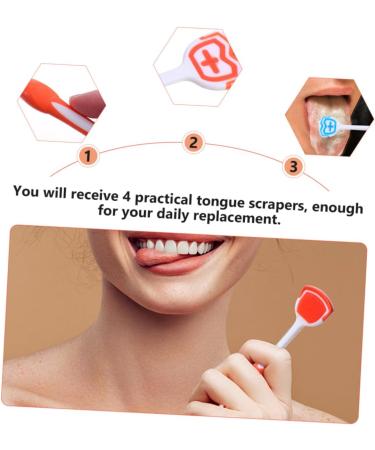 Buy Homsfou 4-Piece Stainless Steel Tongue Cleaning Brush Set - Reusable Nano Toothbrush & Mouthpiece Tongue Brush for Adults | International Shipping - Buy Online on GoSupps.com