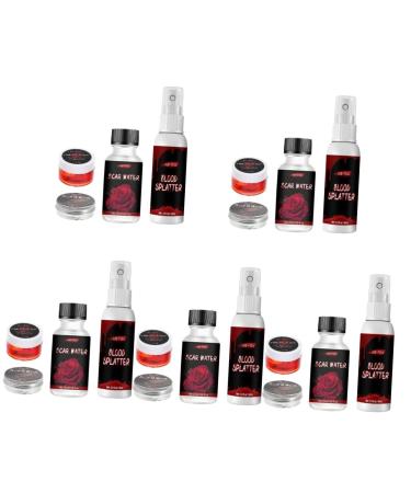 FRCOLOR 5 Sets Scar Wax Makeup Squirt Blood Makeup Coagulated Blood Gelt Makeup Kit Halloween Liquid Blood Realistic Fake Blood Scar Gel Fake Blood Decoration Prop Spray Skin Wax Iron
