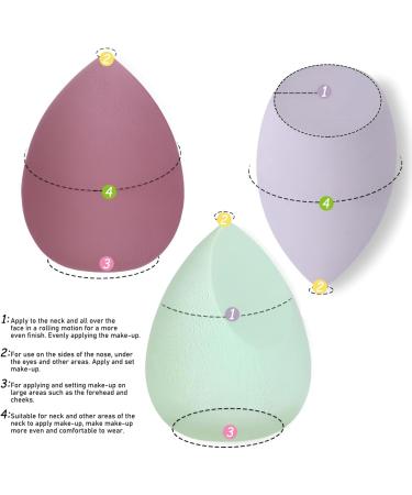 Makeup Sponge Blender 4 Pcs Beauty Blender Foundation Sponges Set with 1 Sponge Holder Case Professional Non Latex Beauty Applicator Set for Cream Liquid and Powder (Pink) - Buy Online on GoSupps.com