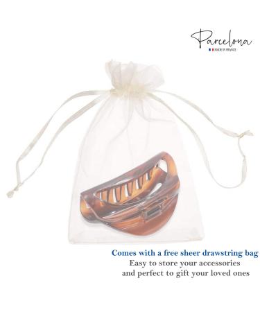 Parcelona French Vrille Small Tortoise Shell Celluloid Hair Claw Clip - No Slip Grip for Women - Made in France - Buy Online on GoSupps.com