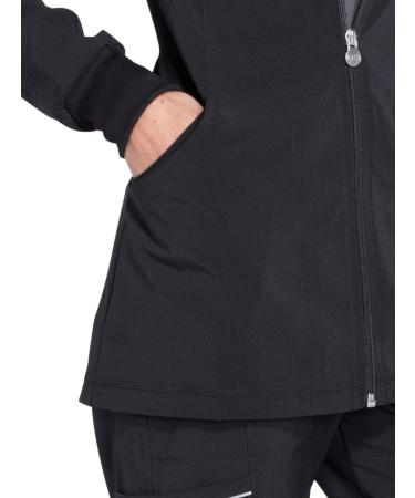 Cherokee Infinity CK370A XL Black Zip Front Women's Scrub Jacket | 4-Way Stretch, Lightweight, Superior Performance & Comfort - Buy Online on GoSupps.com