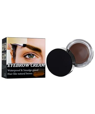 1PCS Eyebrow Pomade Waterproof Eyebrow Cream Smudge Proof Brow Pomade Sweat Proof Long Lasting for Natural Looking Eyebrow Makeup Dark Brown