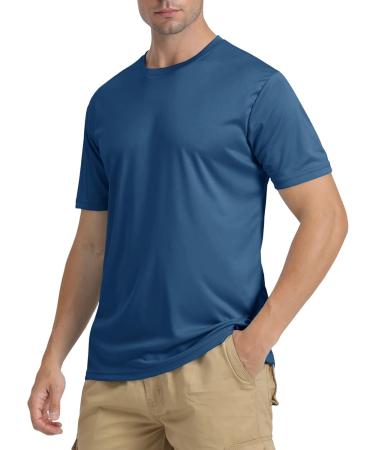 TACVASEN Men's UV Protection T-Shirt | UPF 50+ Short Sleeve Sun Tee | 3XL Indigo - International Shipping Available - Buy Online on GoSupps.com