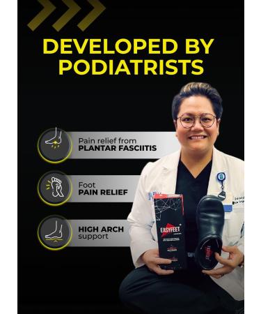 Premium Anti-Fatigue Shoe Insoles - Plantar Fasciitis Arch Support Insoles for Men and Women Shoe Inserts - Orthotic Inserts - Flat Feet - Insoles for Arch Pain High Arch - Boot Insoles L Black UK 10-11.5 - Buy Online on GoSupps.com