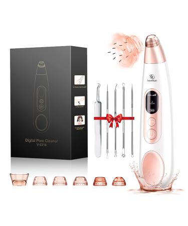 2022 Newest Blackhead Whitehead Pore Vacuum Cleaner Remover-Electric Facial Blackhead Suction Devices ,USB Rechargeable Acne Comedone Extractor Tool Kit with 5 Probes & 3 Adjustable Suction Level Rose Gold