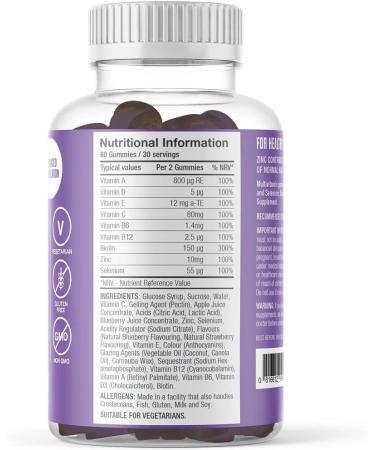 Hair Skin & Nails Gummies with Biotin for Hair Growth & Skin Health - Vitamin Enhanced Supplement with Zinc & Selenium - 60 Advanced Gummies | Free Soul - Buy Online on GoSupps.com