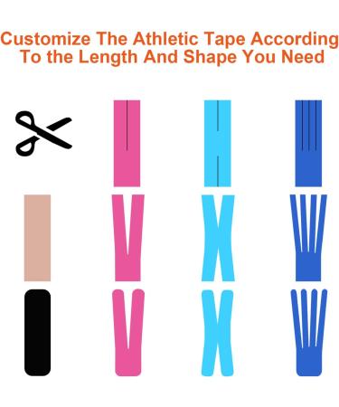 Kinesiology Tape - 6 Rolls Set Lychee Elastic Therapeutic Sports Tape for Shoulder Knee Elbow Pain Relief Latex Free Water Resistant Breathable 2" x 16.4 feet Per Roll (Beige) - Buy Online on GoSupps.com
