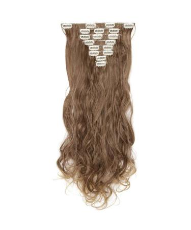 24 Inch 18 Clip Long Hair Clip 8pcs / Set Of High Temperature Fiber Wig Synthetic Clip Extension Hair 24inches 6T27