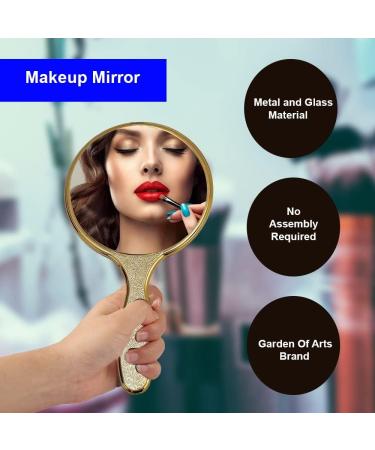 Garden of Arts Golden Handheld Salon Mirror with Large Grip Handle - Professional Hairdressers' Choice - Buy Online on GoSupps.com