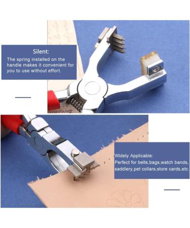 BUTUZE 4mm Leather Hole Punch Pliers Set for DIY Projects - Silent Handheld Tool with Rhombus Teeth, 2 Teeth, Needles, and Waxed Thread in Red - Buy Online on GoSupps.com