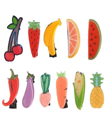 11 Pcs Fruit Hair Clips  Vegetable Hairpin  Fruit and Vegetable Hairpin Hair Clip for Girl Cute Hair Accessories Sweet Barrette Alligator Clips Cute Hair Clips - Buy Online on GoSupps.com
