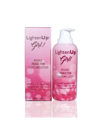 LightenUp Girl! Skin Lightening Lotion | 13.5 Fl oz / 400ml | Uneven Skin Tone, Hyperpigmentation Cream, Fade Dark Spots on: Body, Knees, Hands, Armpit | with Tyrostat and Vitamin C