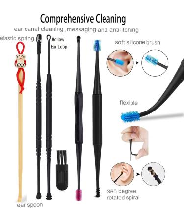 23Pcs Q-Grips Spiral Ear Wax Removal Tool Kit - Earwax Remover, Syringe, Silicone Cleaner, Bamboo Pick - Ear Irrigation Cleaning Set - Buy Online on GoSupps.com