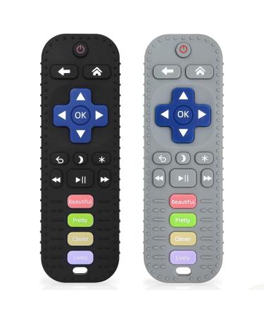 Bathing toy for 3 months baby silicone remote -controlled bite toys dental aid toys for babies remote control bite rings made of silicone with soothes babies wound gum (2 -Set) black & gray - Buy Online on GoSupps.com