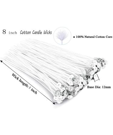 100pcs Cotton Candle Wicks for Candle Making | Pre-Waxed, Low Smoke, Slow Burning | Premium Supplies | 8in Length - Buy Online on GoSupps.com