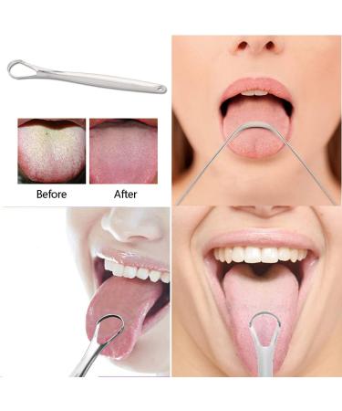 BOSOIRSOU Stainless Steel Tongue Cleaner Set - 6pcs Portable Tongue Scrapers for Adults & Kids Oral Care - Buy Online on GoSupps.com