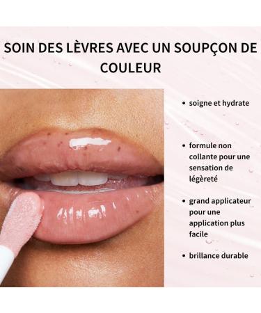 Fleeky Glowy Lip Oil Natural Nourishing Lip Oil All Day Lip Care Lightweight & Non-Sticky Melon Pink Peach Pink Red (Peach Pink) - Buy Online on GoSupps.com