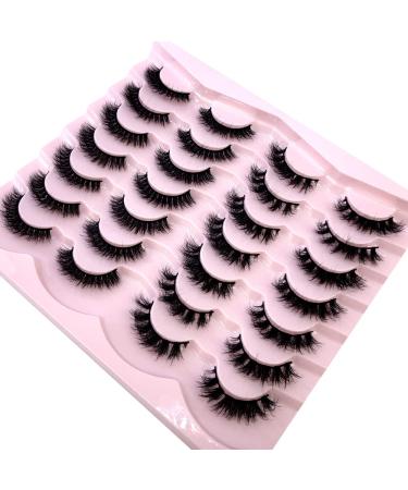HBZGTLAD 14/16 Pairs Mink Lashes Fluffy Soft Wispy Natural Cross Eyelash Extension - Reusable Dramatic False Eyelashes - Buy Online on GoSupps.com