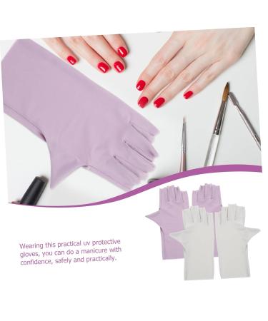 FOMIYES 2 Pairs Pink Gloves Anti Uv Gloves for Gel Nail Lamp Uv Protection Gloves for Manicure Uv Gloves for Manicure Uv Gloves for Nail Fingerless Gloves Thin Section Nail Supplies Nylon - Buy Online on GoSupps.com