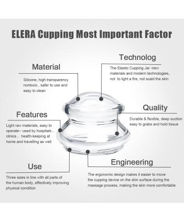 ELERA Silicone Cupping Therapy Set for Joint Pain Relief - 2 Piece Chinese Massage Cups for Body Massage - Buy Online on GoSupps.com