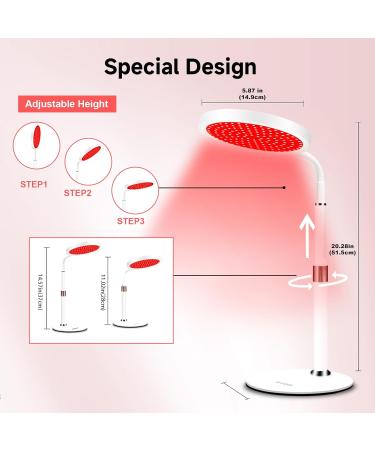 Red Light Lamp with Base Red Light Lamp with Timer 140LEDs Red Light Lamp Dimmable Brightness Red Light - Buy Online on GoSupps.com