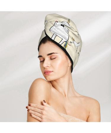 Unicorn Yoga Microfiber Hair Towel | Super Absorbent Coral Velvet Wrap for Long Curly & Thick Hair - Quick Dry Cap for Women - Buy Online on GoSupps.com