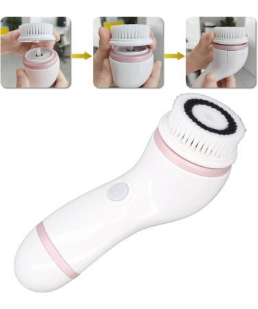 Rechargeable Silicone Facial Cleansing Brush Set with 3 Brush Heads for Thorough Cleanse Improved Skin Tone - Buy Online on GoSupps.com
