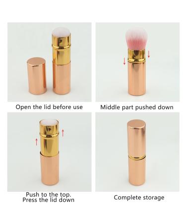 Xinsuo 2-Piece Travel Makeup Brush Set | Powder & Liquid Foundation Brushes for Loose Powder & Cream | Black & Pink - Buy Online on GoSupps.com