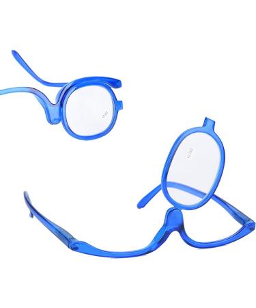 Magnify Eye Makeup Glasses Makeup Glasses Flip Up Lens Single Lens Rotating Eye Glasses Women Cosmetic Makeup Essential Tool Gafas De Maquillaje Lentes Para Maquillarse (250+Blue) - Buy Online on GoSupps.com