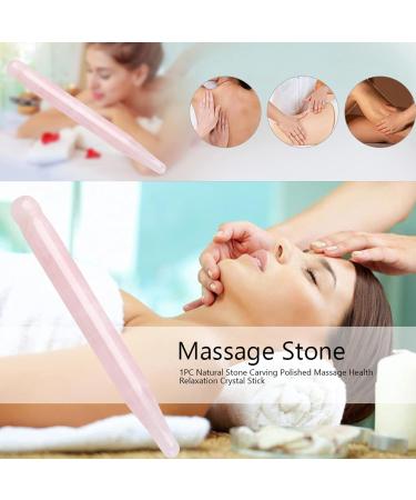 Jauarta 1PC Pink Stone Carving Polished Crystal Massage Wand for Health & Relaxation - International Shipping - Buy Online on GoSupps.com