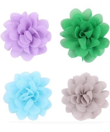 20 Pcs Women Chiffon Flower Hair Clips Flower Hair Clips for Baby Girl Kids Etc Color Mixing - Buy Online on GoSupps.com