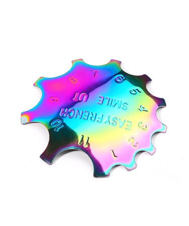 Sadfd edge trimmer French smile line tool set edge cutter metal stencil template cutter for colorful acrylic uv polyacryl gel modeling smile nail cutter acrylic tool rainbow color