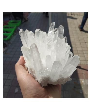 Crystal Rough Natural Crystal Rough Natural Clear Crystal Quartz Cluster Decoration White Cluster Dryse Geode Reiki Column Point Decoration 1-1.2kg