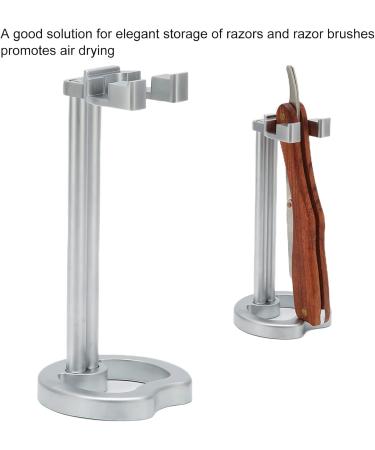 Stainless Steel Razor Holder & Shaving Brush Stand - Universal Men's Drying Stand for Safety Razors - Buy Online on GoSupps.com