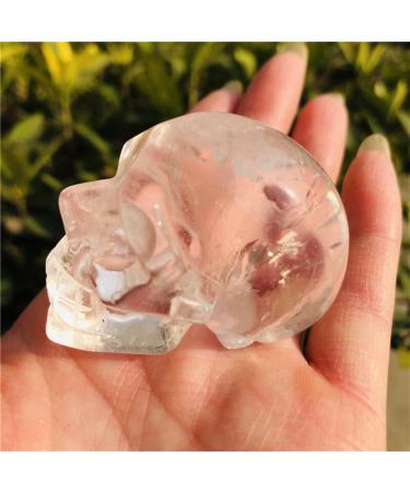 Natural Crystal Rough 1 Piece White Natural Quartz Crystal Skull Carving Statue Stones