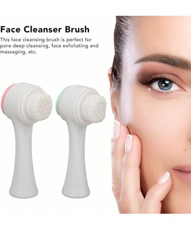 Facial Cleansing Brush Double-Sided 2 Pieces Standing Base Facial Cleansing Brush - Buy Online on GoSupps.com