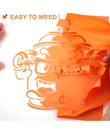 FUNKAKA Orange HTV Vinyl Roll 12 x 9' - Easy Weed & Cut Heat Transfer Vinyl for T-Shirt Design - Buy Online on GoSupps.com