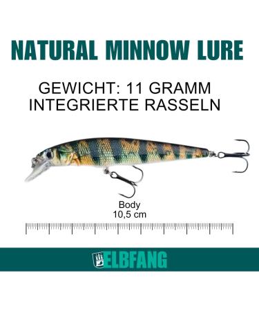 ELBFANG Zander Pike Wobbler Set - 4 Natural Color Shallow Running Lures for Predatory Fish - International Shipping Available - Buy Online on GoSupps.com