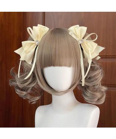 PLCPDM Lovely Hairpin with Heart Ribbon Bowknot 3D Hair Clip Cosplay Hairstyle for Everyday Wear Parties Weddings - Buy Online on GoSupps.com