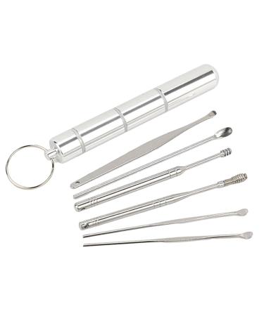 /L Ear Wax Removal Kit Ear Wax Remover Tool Portable Stainless Steel Ear Cleaner Tool Kit Reusable Ear Curette with Storage Box Portable