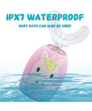 TUTULOO Kids Electric U-Shaped Toothbrush with Smart Timer and Light, Age 2-6 - Unicorn Pink - Buy Online on GoSupps.com