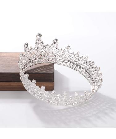 S SNUOY Full Round Rhinestone Wedding Queen Crown for Women - Bridal Pageant Hair Accessory - Buy Online on GoSupps.com