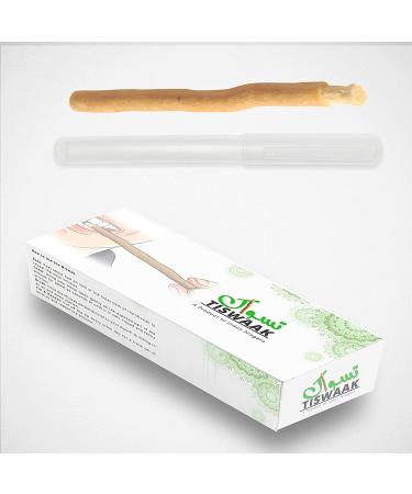 Tiswaak Pack of 8 Miswak Stick Natural Teeth Whitening Kit - Muslim Natural Flavored Herbal Toothbrush Miswak Sticks Vacuum Sealed with Holder for Healthy Gums, Teeth & Fresher Breath || Pack of 8 8 Count (Pack of 1)