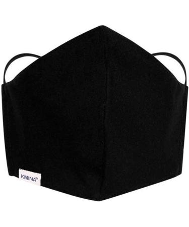 Kmina Pro Washable Face Mask (2 Pack) - Reusable Black Fabric Masks Gentle on Ears Made in Europe - Buy Online on GoSupps.com