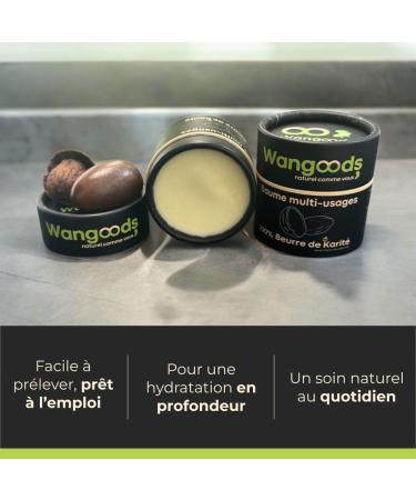 Lot de 3 Baumes Multi-Usages Naturels - 100% Beurre de Karit Pur - Hydratation et R paration Intenses - 50g l unit - Soin Corps Cheveux et L vres - Wangoods - Buy Online on GoSupps.com