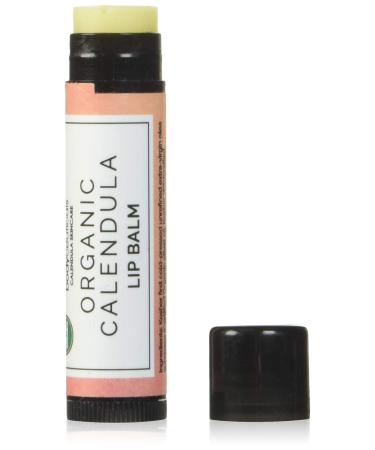 Bodyceuticals Certified Organic Calendula Lip Balm Stick - Organic Beeswax + Vitamin E - Moisturize  Soften + Smooth Dry Lips For All Ages - Vegetarian  Non-GMO  Wheat-Gluten-& Soy-Free - .15 oz Tube