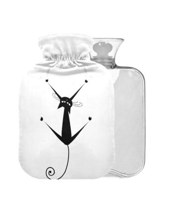 Hot Water Bottle with Cover 2L Large for Pain Relief Bed Hand and Feet Black