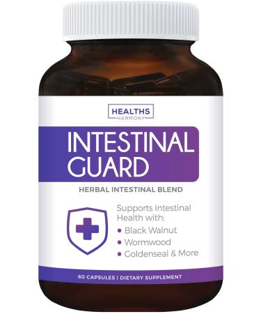 Intestinal Guard (Non-GMO) Intestinal Support for Humans - Wormwood & Black Walnut - 60 Capsules