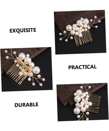 Beaupretty Accessories pearl comb hair bling pearl hair clips bridal headpieces for wedding bridal hair pearls headpiece wedding hair jewelry gold hair comb crown alloy accessories Comb - Buy Online on GoSupps.com