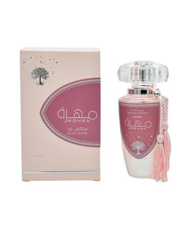 LATTAFA MOHRA SILKY ROSE PERFUME For Women 100ml | Extra Long Lasting Luxury Perfume Scent | Eau De Parfume | All Day Fragrance | Floral Fresh Vanilla 1 Fl Oz (Pack of 1)
